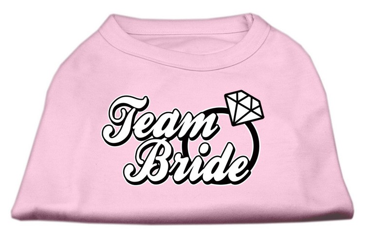 Team Bride Screen Print Shirt Light Pink Lg